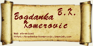 Bogdanka Komerović vizit kartica